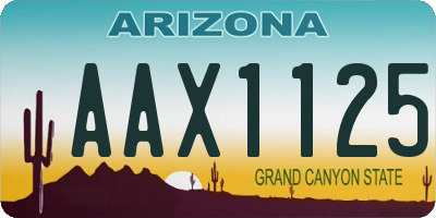 AZ license plate AAX1125