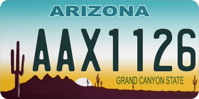 AZ license plate AAX1126