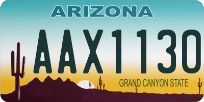 AZ license plate AAX1130