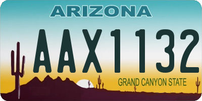 AZ license plate AAX1132