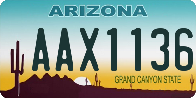AZ license plate AAX1136