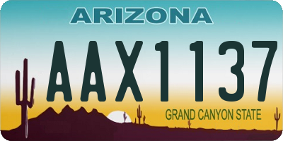 AZ license plate AAX1137