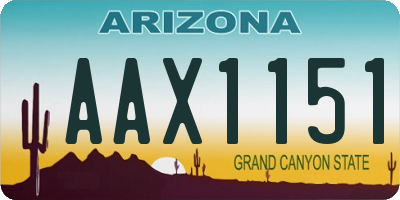 AZ license plate AAX1151