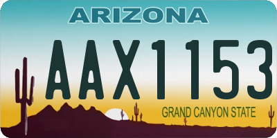 AZ license plate AAX1153