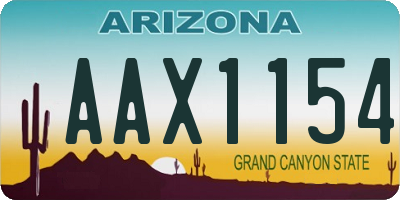 AZ license plate AAX1154