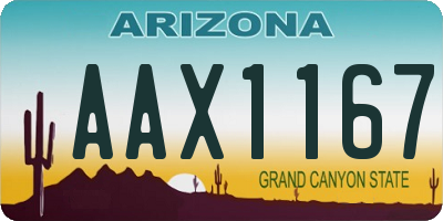 AZ license plate AAX1167