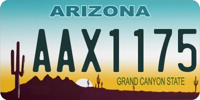 AZ license plate AAX1175