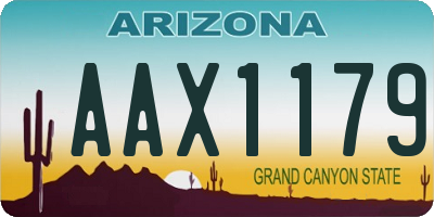 AZ license plate AAX1179