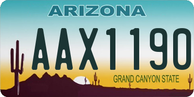 AZ license plate AAX1190