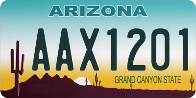 AZ license plate AAX1201