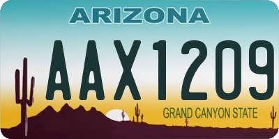 AZ license plate AAX1209