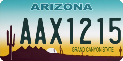 AZ license plate AAX1215