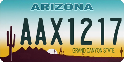 AZ license plate AAX1217
