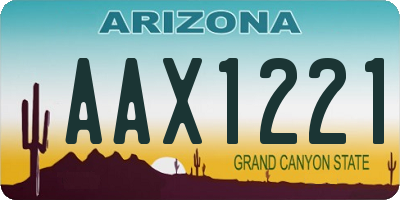 AZ license plate AAX1221