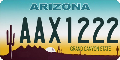 AZ license plate AAX1222