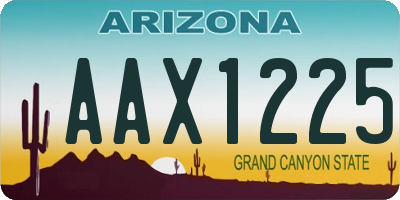 AZ license plate AAX1225