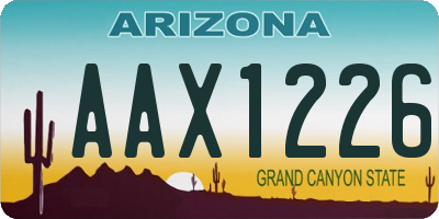 AZ license plate AAX1226