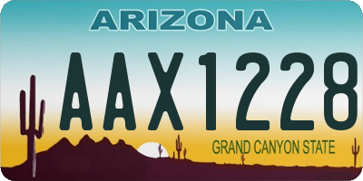 AZ license plate AAX1228