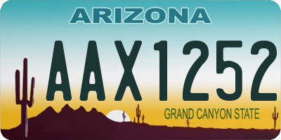 AZ license plate AAX1252