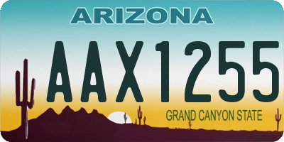 AZ license plate AAX1255
