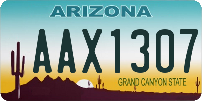 AZ license plate AAX1307