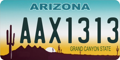 AZ license plate AAX1313
