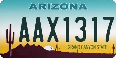 AZ license plate AAX1317