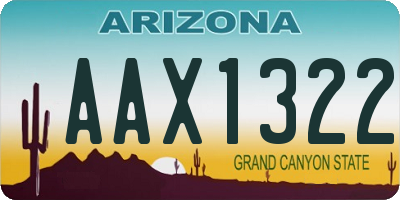 AZ license plate AAX1322