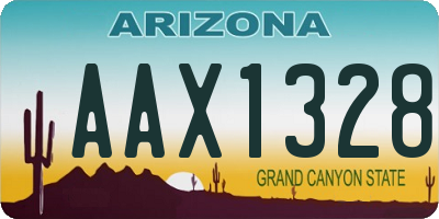 AZ license plate AAX1328