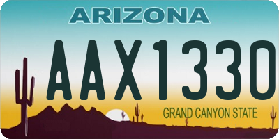AZ license plate AAX1330