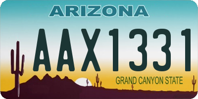 AZ license plate AAX1331