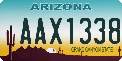 AZ license plate AAX1338