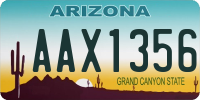 AZ license plate AAX1356