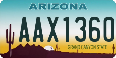 AZ license plate AAX1360