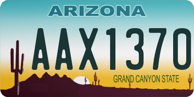 AZ license plate AAX1370