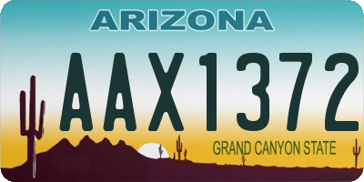 AZ license plate AAX1372
