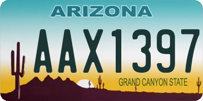 AZ license plate AAX1397