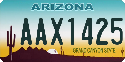 AZ license plate AAX1425