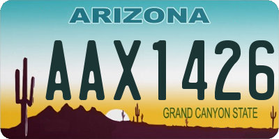AZ license plate AAX1426