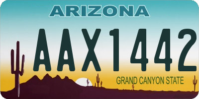 AZ license plate AAX1442