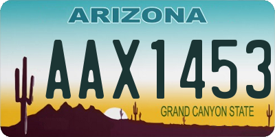 AZ license plate AAX1453