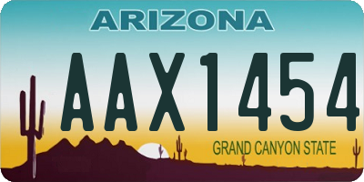 AZ license plate AAX1454