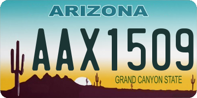 AZ license plate AAX1509