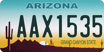 AZ license plate AAX1535