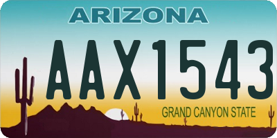 AZ license plate AAX1543