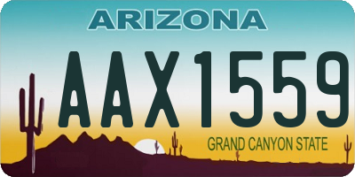 AZ license plate AAX1559