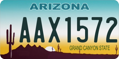 AZ license plate AAX1572