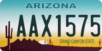 AZ license plate AAX1575