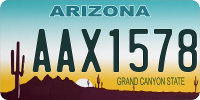 AZ license plate AAX1578