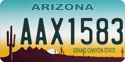 AZ license plate AAX1583
